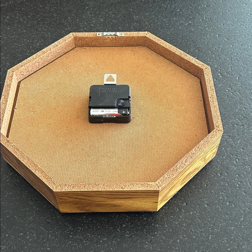 Linden Octagonal Wood and Gold Wall Clock